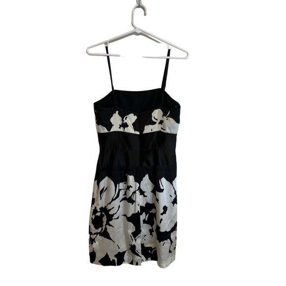 Suzi Chin for Maggy Boutique White/Black Silk Dress Size 4 - Picture 2 of 5